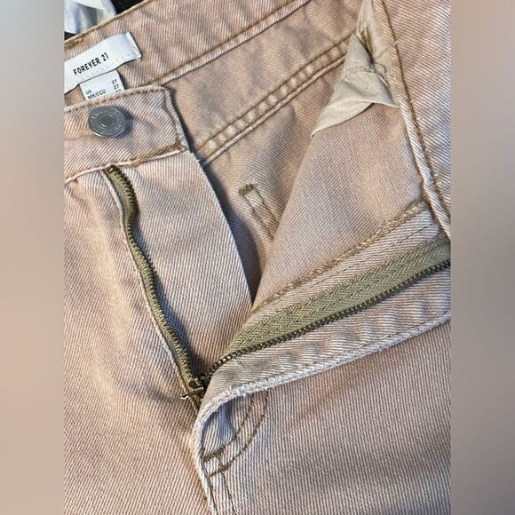 Forever 21 High Waisted Denim Pants Tan 27 - Picture 6 of 7
